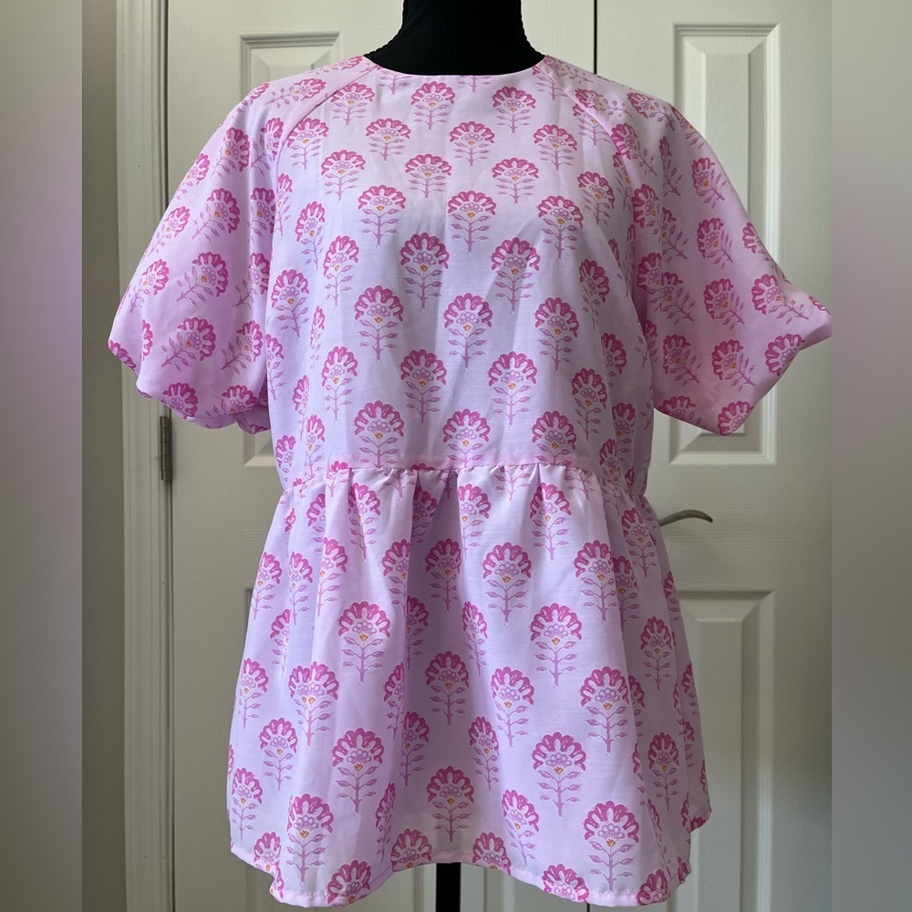 J Marie Floral Babydoll Top Size Medium - Picture 1 of 12